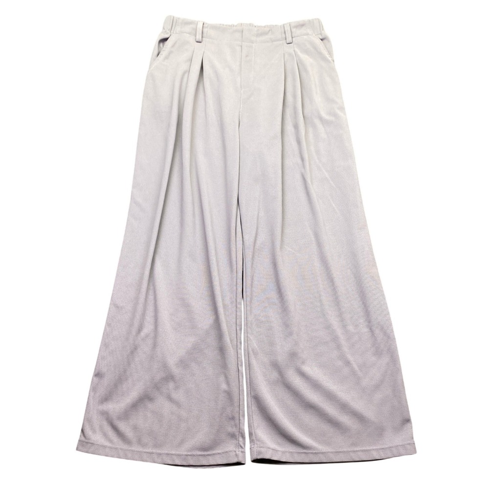 Halara XL Regular Taupe Pleated Wide Leg Elastic Waist Trousers Pants Grunge
